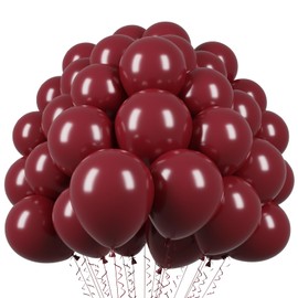 Voircoloria 110pcs Burgundy Balloons 12inch Maroon Latex Party Balloons for Graduation, Thanksgiving Day, Autumn Fall Theme Party, Wedding, Birthday, Valentines, Baby Shower Decorations