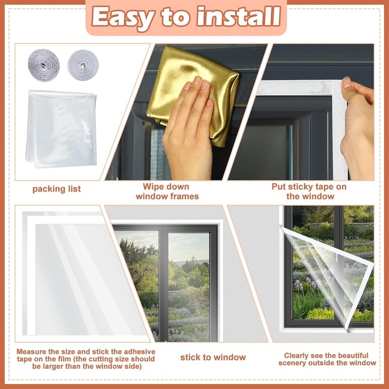 Beeveer 63 Inch X 20 ft Window Insulation Kit Cuttable