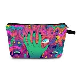 MoCaliduccious Evil Eye Printed Small Zipper Pouches Abstract Art Women Cosmetic Bags