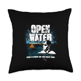Ocean Lake Swimmer Coach Pool Workout Goggles Gift Open Water Swimming Triathlon Crossing English Channel Event Throw Pillow, 18x18, Multicolor