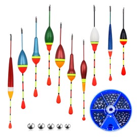 INNAL Floats Fishing Set 10 Fishing Floats Fishing Trout Removable Float Set Fishing Float Set Fishing Float Set as Fishing Accessories and Float Set with 100 Lead Shot Fishing for Coarse Fish Float