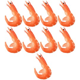 SAFIGLE 9pcs Fake Shrimp Toy Food Shrimp Model Artificial Shrimp Model Sea Ocean Animal Figurines Shrimp Fake Food Photo Prop Cooked Shrimp Model for Restaurant Food Sample Display