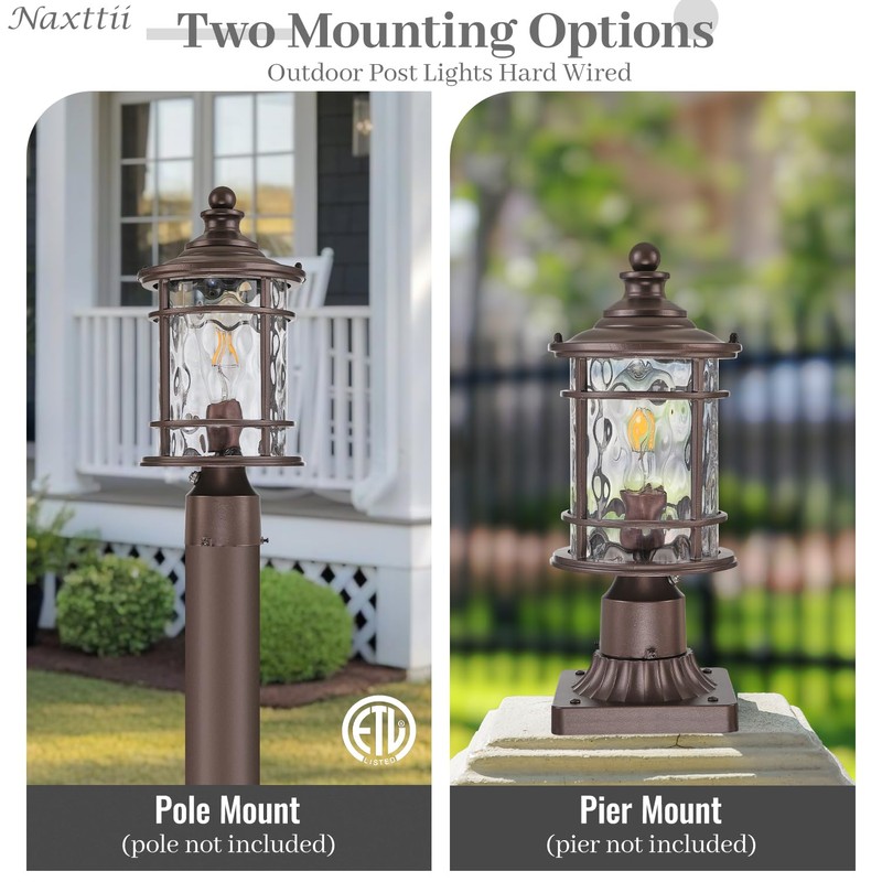 NAXTTII Dusk to Dawn Outdoor Post Lights Waterproof Aluminum Lamp