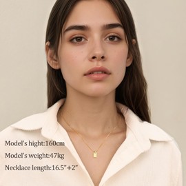 Gacimy Dainty Gold Initial Necklaces for Women, 18K Gold Plated Name Necklace for Women with Trendy A-Z Letter Nedcklace Pendant, Letter J