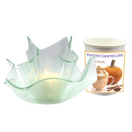 Pumpkin Caramel Latte Vase Candle - A rich and creamy blend of caramel, ripe pumpkins, and the perfect blend of Autumn spices along with a touch of sweet cream. (Clear Set)