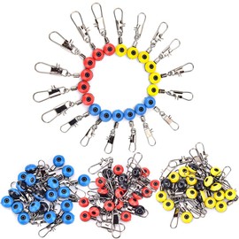 Dtoterul Fishing Barrel Swivels 120 Pieces Fishing Swivels with Carabiner Swivel Assortment Fishing Stainless Steel Fishing Swivel with Ball Bearing Swivel Fishing Accessories with Sorting Box (3