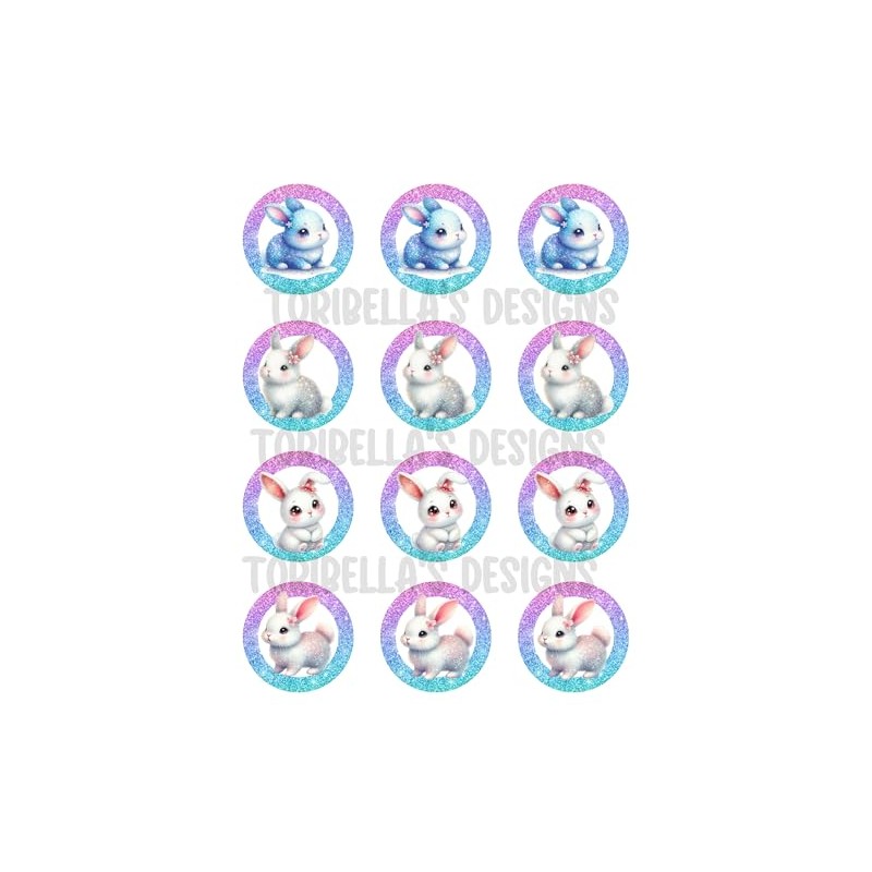 Cute Easter Bunny Edible Images Wafer Precut Easter Cupcakes Twelve