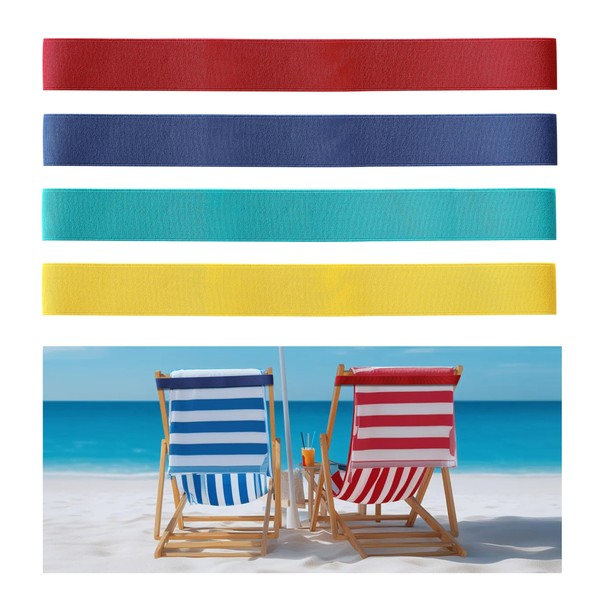 4 Pack Towel Bands, Flexible and Strong Beach Towel Holder