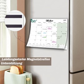 Magnetic Calendar for Fridge 2024 2025 (16 Months) 32 x 22 cm, German Family Calendar from Sep 2024 to Dec. 2025 Wall Calendar/Advent Calendar/Monthly Planner for Home or Office