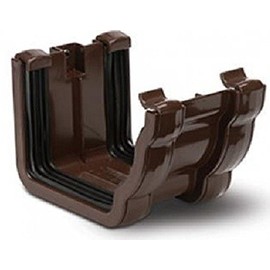 Polypipe RH702BR Brown Sovereign Union Bracket/Joint/Joiner 117x75 High Capacity Ogee Gutter System. Does NOT Match Marley Classic GUTTERING