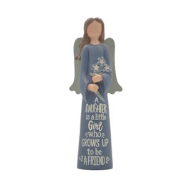 Feather & Grace Angel Hand Painted Resin Decorative Figurine | Resin For Daughter | Pefect Decortation for Living Room, Bookshelf, Desk