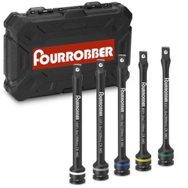 FOURROBBER 1/2 Inch Torsion Bar Set 5-Piece 90-190Nm CR-MO Torsion Extension with Colour-Coded Detection