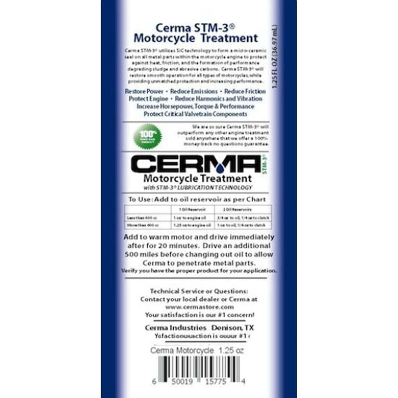 Cerma Ceramic Engine Treatment for Motorcycles 1.25 Ounces