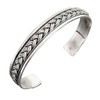 VN Jewelry Men's Silver Bracelet Bangle Open Cuff Braided Details