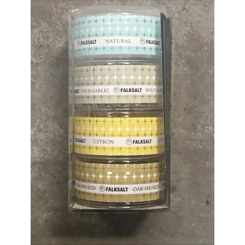 Falksalt Sea Salt Collection 4 pc Natural Oak Smoked Citron