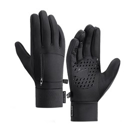 Domary Guantes Impermeables de Invierno para Hombre, Guantes Deportivos térmicos Antideslizantes con Bolsillo para Pantalla táctil Guantes al Aire Libre
