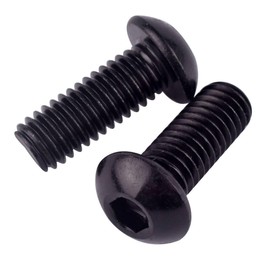 VAMUOEFL 8-32 x 1/2" Button Head Socket Cap Bolts Screws (1/4" to 2" Available), 304 Stainless Steel 18-8, Black Exterior Finish, Allen Hex Drive, Fully Thread, 30Pcs
