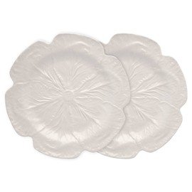 Bordallo Pinheiro Cabbage Beige Charger Plate, Set of 2