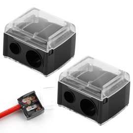2PCS Eyeliner Sharpener, Lip Liner Sharpener Eye Pencil Sharpener 2 Holes Eyebrow Pencil Sharpener Makeup Sharpener 2 Sizes Make Up Pencil Sharpener Lip Pencil Sharpener