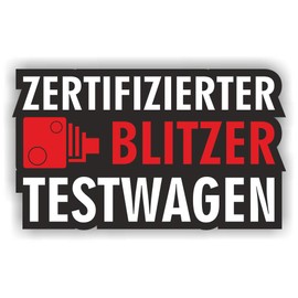 Folien-Zentrum - 2 x Blitzer Test Car 11 x 6.5 cm - High-Quality Sticker Car Tuning - OEM & JDM Car Sticker - Funny Stickers for Car - Stickerbomb - Car Sticker - Made in Germany (2)