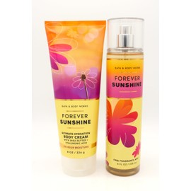 Generic Forever Sunshine, Bath and Body, Bundle Set of Body Cream and Fine Fragrance Mist
