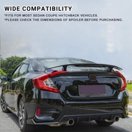 Motors88 Universal Rear Spoiler 52'' Racing Trunk Wing GT Style Gloss Black For Cars