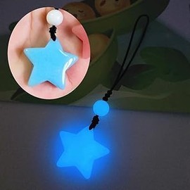 Zenarao Glow in Dark Star Pendant Phone Chain Charm, Luminous Star Keychain Hanging Rope Lovely Phone Strap Bag Decor