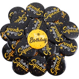 26 Pieces Birthday Squad Pins Birthday Girl Button Pin It's My Birthday Button Birthday Badges Birthday Squad Pinback Button for Women Girl, 2 inch