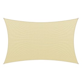 Amgo ATAPR0812 Custom Size 16' x 20' Beige Rectangle Sun Shade Sail Canopy Awning, 95% UV Blockage, Water & Air Permeable, Commercial and Residential (Custom
