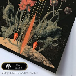 Nacnic Set of 6 Posters Surreal Collage in Mystical Esoteric Style Black Beige Design Illustrations to Decorate the Walls of Your Home. Rooms A3 & A4 Frameless