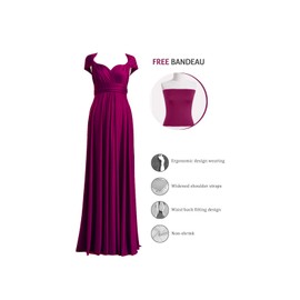 Women's Bridesmaid Wedding Evening Party Maxi Wrap Dress Infinity Convertible Plus Size Dress Plum