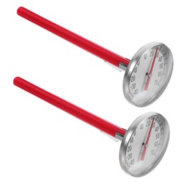 ULTECHNOVO 2Pc Car Thermometer Clock Mechanical Air Conditioner Gauge Easy Installation Interior Accessories for Car Decoration Red