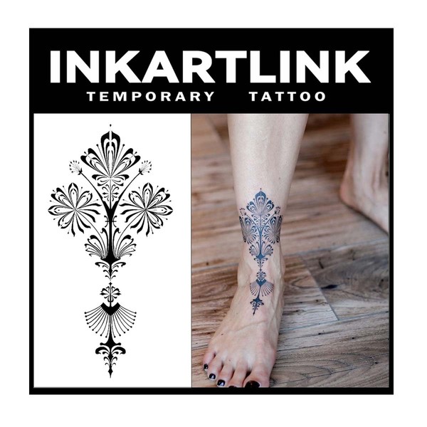 INKARTLINK Temporary Tattoos, 2 Sheets Extra large Semi Permanent Tattoos