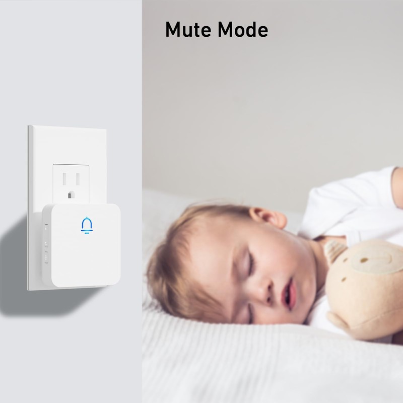 Wireless Doorbell 2 Buttons - Hassle-Free Installation, 1000ft Range, Adjustable