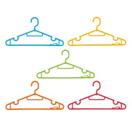 CBJAPAN Laundry Clothes Drying Hanger Colorful Set of 5 Rotating Hooks with Towel Clip Kogure