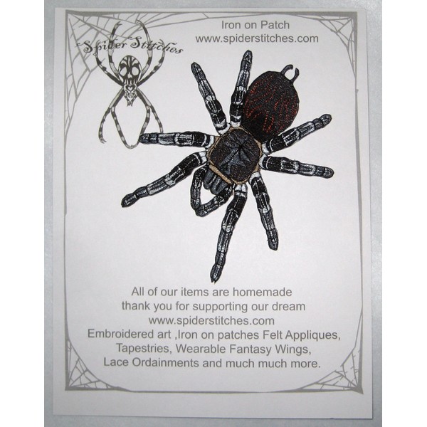 Brazilian White Knee Tarantula Spider Iron on Patch