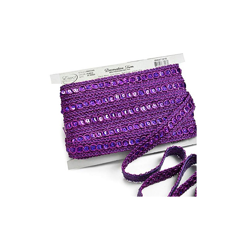 Trims By The Yard Trish Sequin Metallic Braid Trim, 7/8-Inch