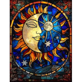 Naykow Mystic Sun and Moon Diamond Painting Kits for Adults Full Drill 5D Diamond Art Kits DIY Diamond Painting by Number for Gift Home Wall Decor 12 x 16 inches