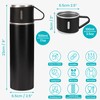 Belle Vous Black Stainless Steel Thermos Flask with Lid and