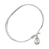 7 inch Oval Eye Hook Bangle Bracelet w/St. Lucy in