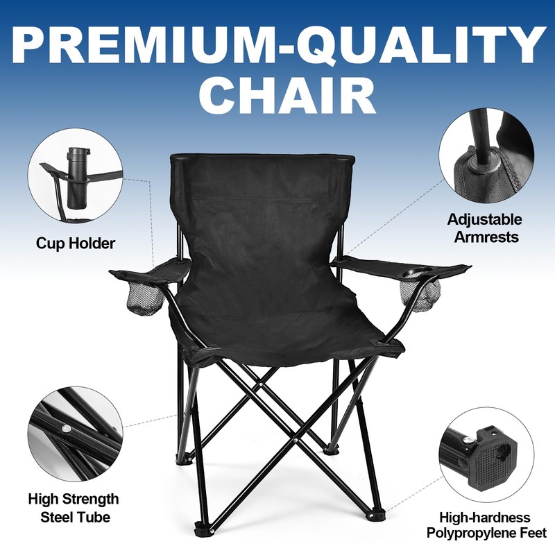 WEIDIORME 2 Pack Camping Chairs - Lightweight and Supportive Chairs
