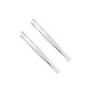 JZK Stainless Steel Flat Head Tweezers, 2Pcs for Philately, Crafting,