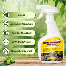 2 Pack Neem Oil & Peppermint Plant Spray – Natural Leaf Shine with Natural Essential Oils for Indoor & Outdoor Use,Simple Ready-to-Use Plant Spray for Gardens, Houseplants- 32oz