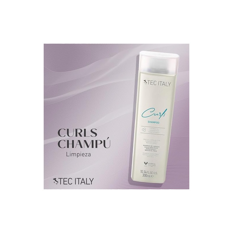TEC ITALY Curls Shampoo Nutrición Rizos Antifrizz Protección UV 300