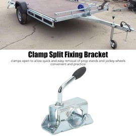 KIMISS Jack Clamp Trailer Pipe Clamp Trailer Jack Wheel Clamp Jack Wheel Split Clamp Jockey Wheel Split Clamp Prop Stand Support Mount for 48mm/1.89in Pipe Diameter for Trailer RV