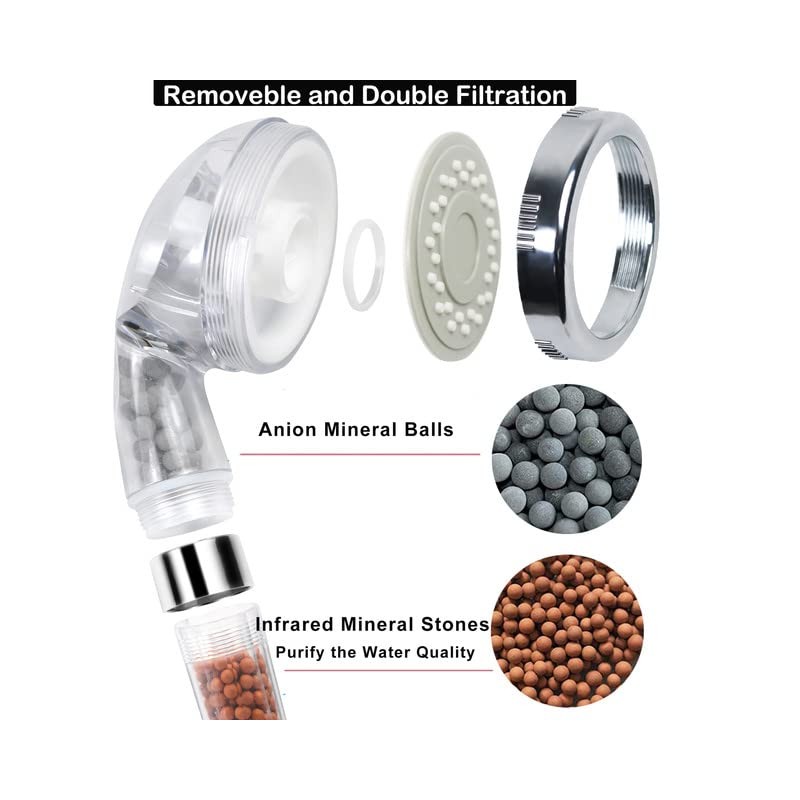 High Pressure Filter Shower Head With Replacement Hose And Bracket,