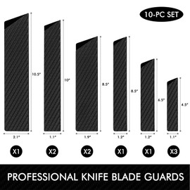 LEVINCHY 10-Pcs Knife Edge Guard, Anti-Slip Waterproof Abrasion Resistant with Flet Lining, Wide Range Covering BPA-Free Knife Sheath
