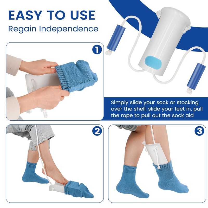 Jellas Sock Aid Kit, Flexible Sock Aid Device with Long