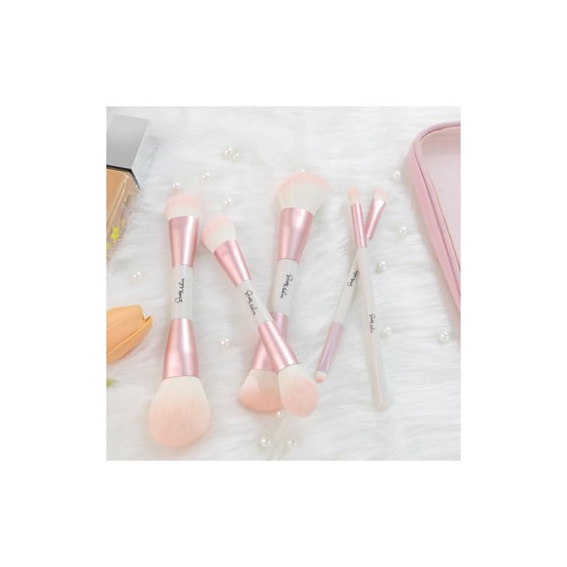 START MAKERS Brochas de Maquillaje, Set de Brochas Rosadas de