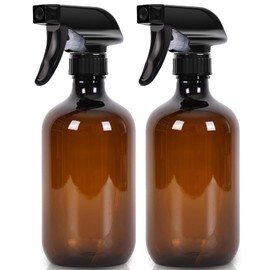 Calvalor Cleaning Spray Bottles for Plants Misters for Inside, 2 Pack 16.9 oz Squirt Bottle, Water Spray Bottle Mist Sprayer, No Leak Hair Mister Spray Bottle Empty with Adjustable Nozzle (Brown)